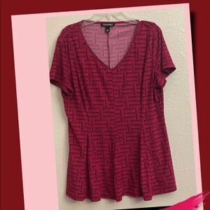 Roz & Ali Pink & Black Top!!! Size medium